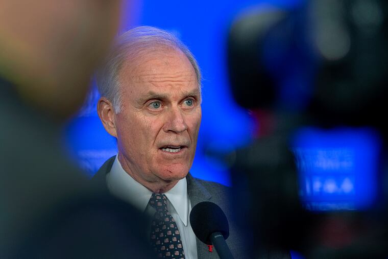In this Saturday, Nov. 23, 2019 photo, U.S. Navy Secretary Richard Spencer fields questions at a media availability at the Halifax International Security Forum in Halifax, Nova Scotia. U.S. Defense Secretary Mark Esper has fired the Navy’s top official over his handling of the case of a SEAL accused of war crimes who President Donald Trump has defended. Esper said on Sunday, Nov. 24 that he had lost confidence in Spencer and alleged that Spencer proposed a deal with the White House behind his back to resolve the SEAL’s case. (Andrew Vaughan/The Canadian Press via AP)
