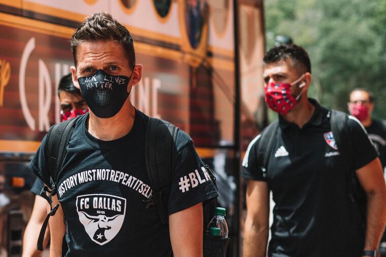 FC Dallas players and coaches arriving at Disney World's Swan and Dolphin Resort near Orlando, where all 26 MLS teams are staying, on June 27, 2020.