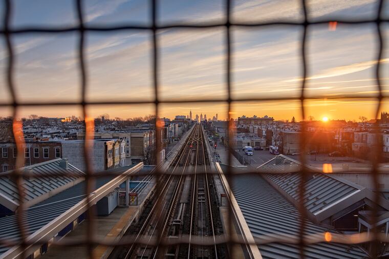 The skyline of Philadelphia during sunrise last December. The mornings are about to get brighter, sooner.