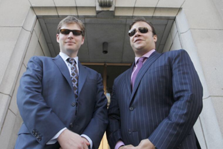 Michael, left, and Matthew Pestronk at the Atlantic Building, which they are developing. (Alejandro A. Alvarez / Staff Photographer)