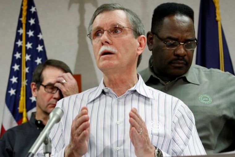 United Auto Workers president Ron Gettelfinger spoke Friday at a news conference in Detroit. "They thought . . . they could . . . pierce the heart of organized labor," he said.