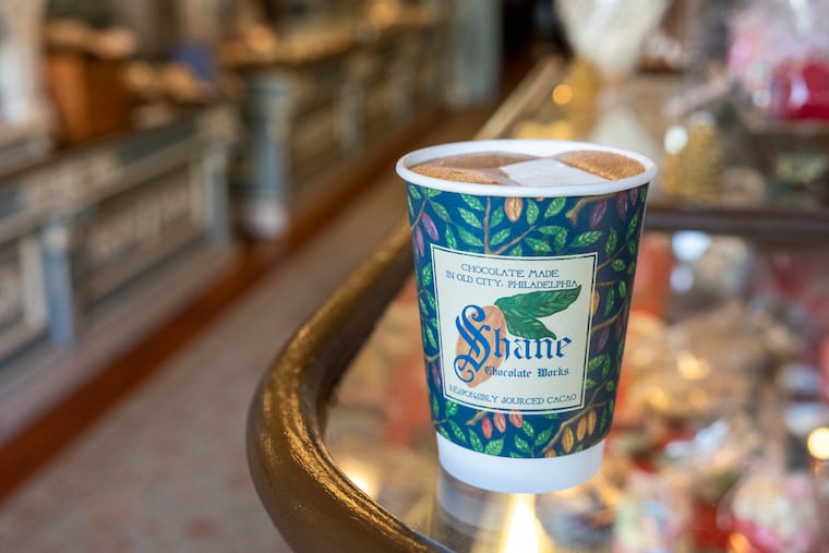 The Signature drinking chocolate with marshmallow at the Shane Confectionary in Philadelphia, Pa., on Wednesday, Jan. 21, 2026.