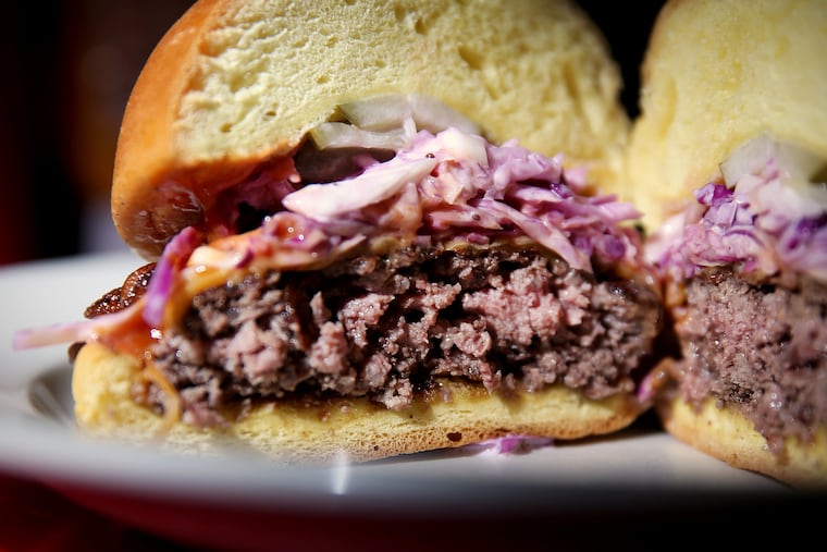 The signature SpOt burger at SpOt Gourmet Burgers in Brewerytown.