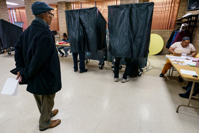 James Harris Jr. waits to vote at Zion Baptist Church Of Philadelphia, on Tuesday, Nov. 5, 2019 in Philadelphia. Pennsylvania's municipal elections featured contests for two statewide appellate judgeships, as well as some potential firsts in local contests.