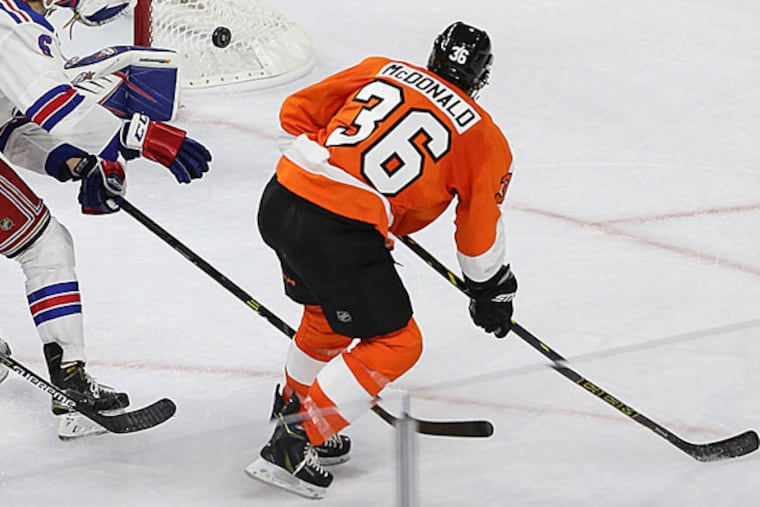 Flyers forward Colin McDonald.