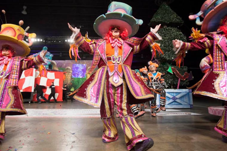 Wednesday January 1, 2014,The 2014 Mummers Fest and Fancy Brigade Finale at the Pennsylvania Convention Center. Here, The Downtowners captain Frankie Devito performs. ( ED HILLE / Staff Photographer )
