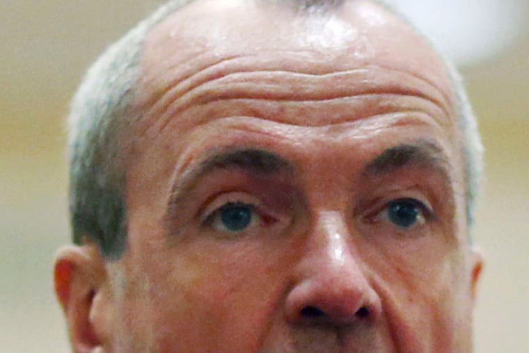 Squaring off: Democratic gubernatorial candidates Phil Murphy, left, and Jim Johnson traded barbs over political groups Murphy set up before he officially entered the race.