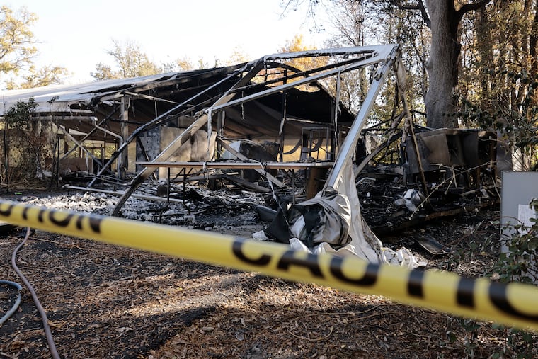 Fire severely damaged the Eastwick Pavilion at Bartram’s Garden in Southwest Philadelphia on Sunday, a popular wedding venue.