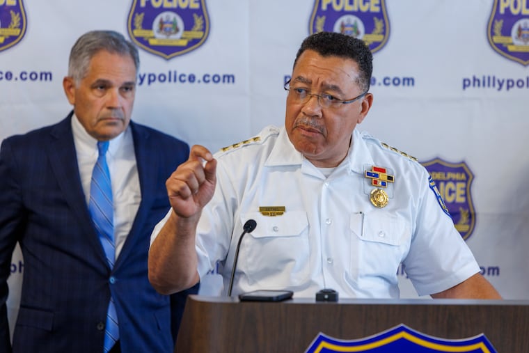 Philadelphia Police Commissioner Kevin Bethel at a news conference on Monday after the shooting of a police officer on Saturday.