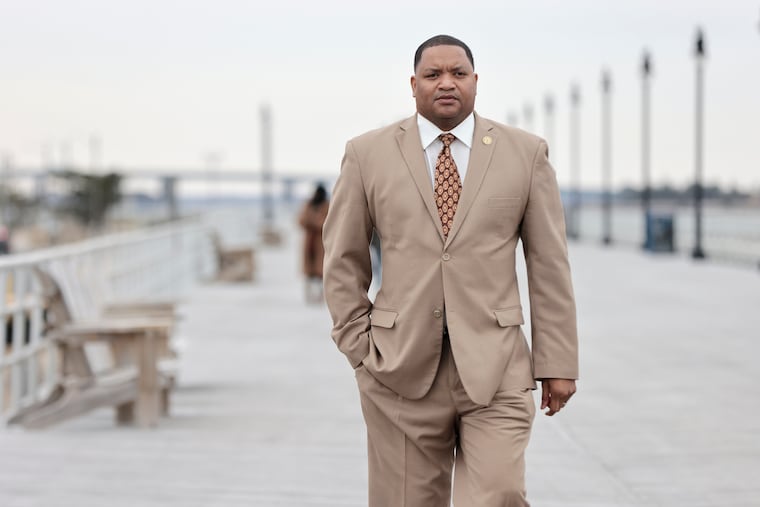 Atlantic City Mayor Marty Small Sr. walks on the newly restored Boardwalk in the northern part of Atlantic City on Feb. 24, 2022.