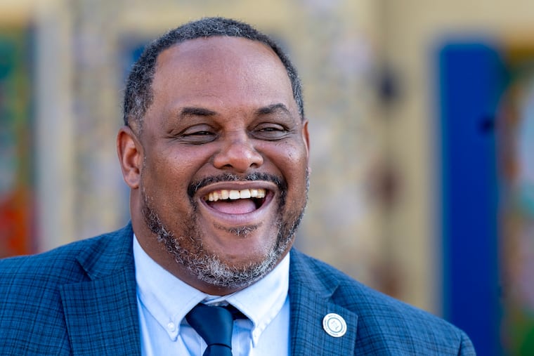 Philadelphia Managing Director Carlton Williams at McClure Elementary on Aug. 24, the first day of school in the Philadelphia School District.