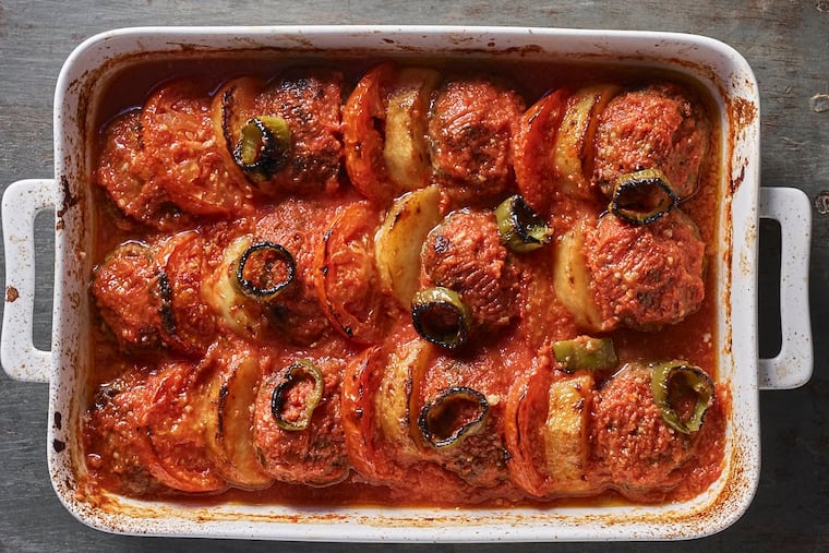 The kafta and tomato bake casserole is an easy and flavorful dish from the Palestinian Table by local author, Reem Kassis.