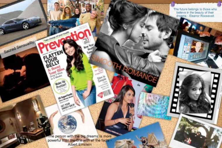 Anita R. Dhaliwal's physical dream board. She cofounded the website DreamItAlive.com.