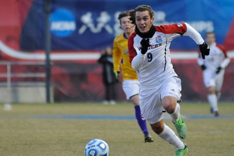 Rutgers Camden soccer - here Mitch Grotti vs Loras. Credit: Rutgers