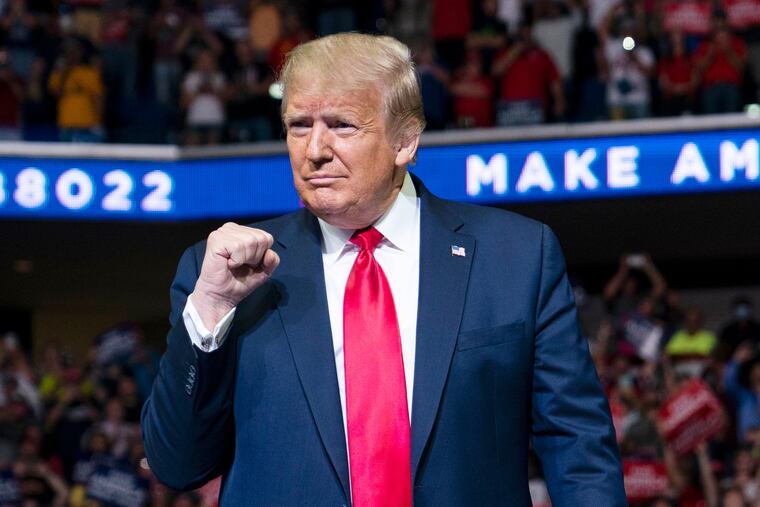 President Donald Trump at a campaign rally in Tulsa, Okla., on June 20.