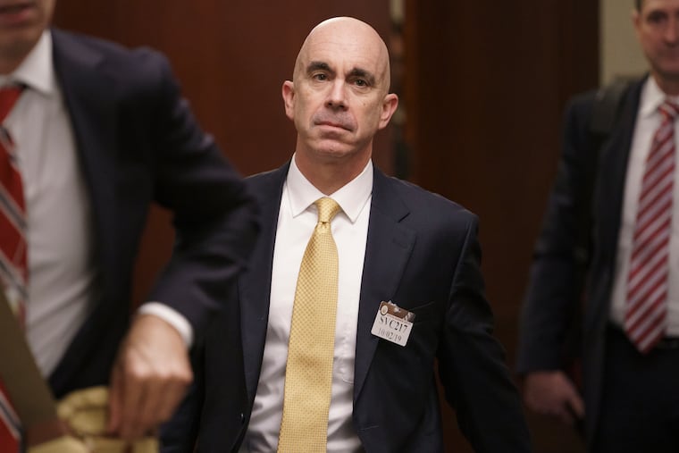 State Department Inspector General Steve Linick leaves a meeting in a secure area at the Capitol in Washington. Linick irritated powerful Democrats and Republicans alike in his seven years as the independent watchdog investigating waste and mismanagement at the State Department.
