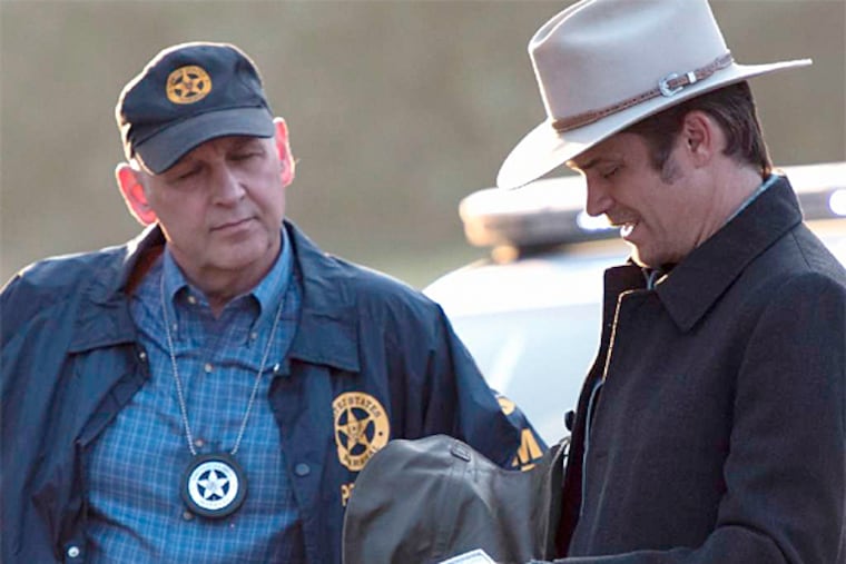 Nick Searcy and Timothy Olyphant in "Justified." (FX)