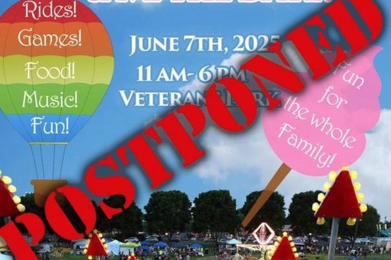 The postponement flyer for the Gloucester Township Day 2025.