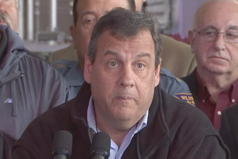"To towns like Margate," Governor Chris Christie said, speaking in Sea Isle City at high tide during Friday's flooding, "you are amongst the most selfish people in the state of New Jersey."