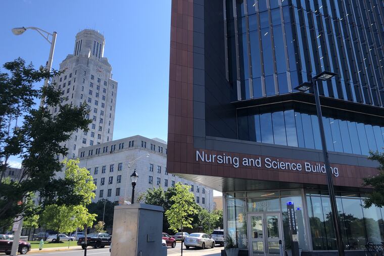 Rutgers Camden's new nursing school occupies a former department store site across from Camden's City Hall.