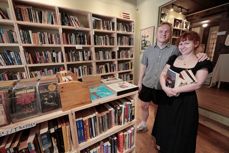 Little Yenta Books co-owners Simon (left) and Ariel Censor at their new shop on East Passyunk Avenue in Philadelphia on Friday, July 17, 2026.
