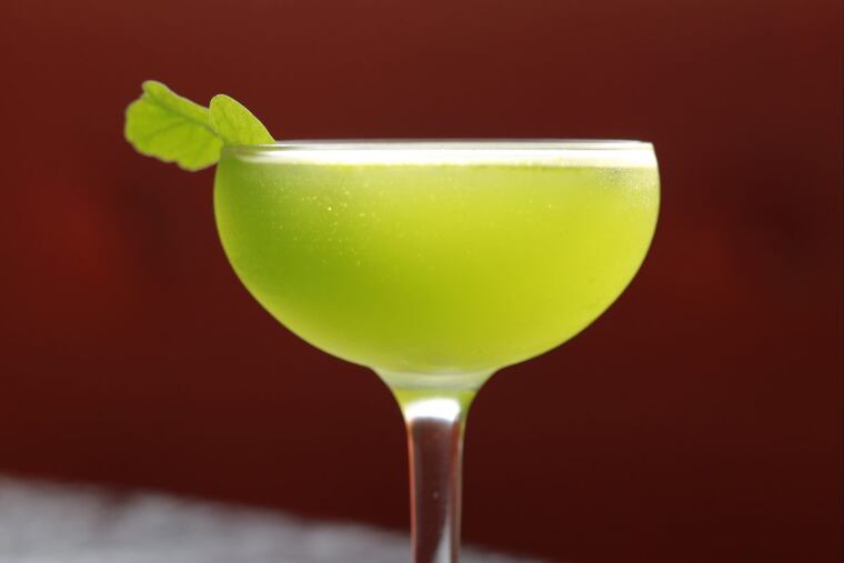 The arugula gimlet at Farm & Fisherman Tavern.