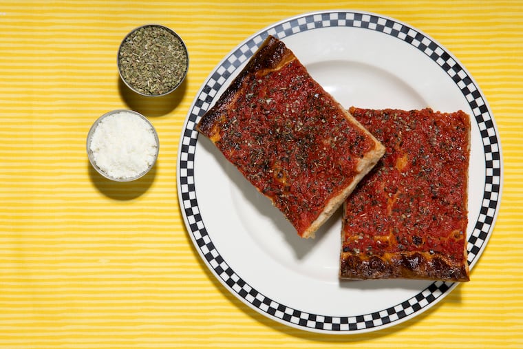 Tomato pie from Liberty Kitchen photographed at the Inquirer studio on Thursday, March 6, 2025 in Philadelphia. Food Styling by Emilie Fosnocht.