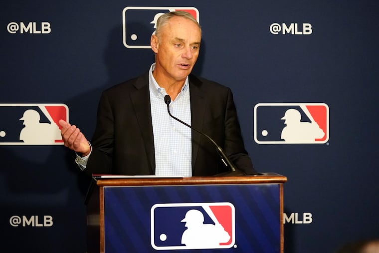 MLB commissioner Rob Manfred on Feb. 10 in Orlando, Fla.