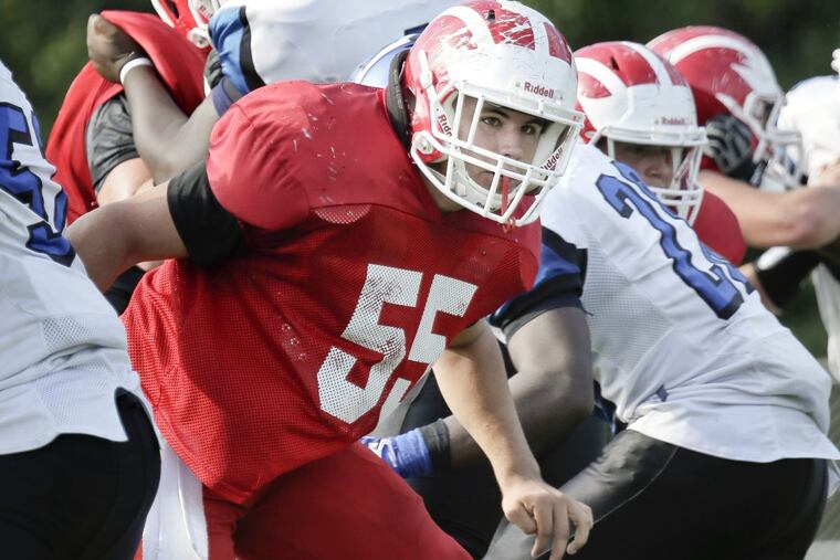Delsea’s Tom Maxwell during a scrimmage at home against Ewing on Thursday.