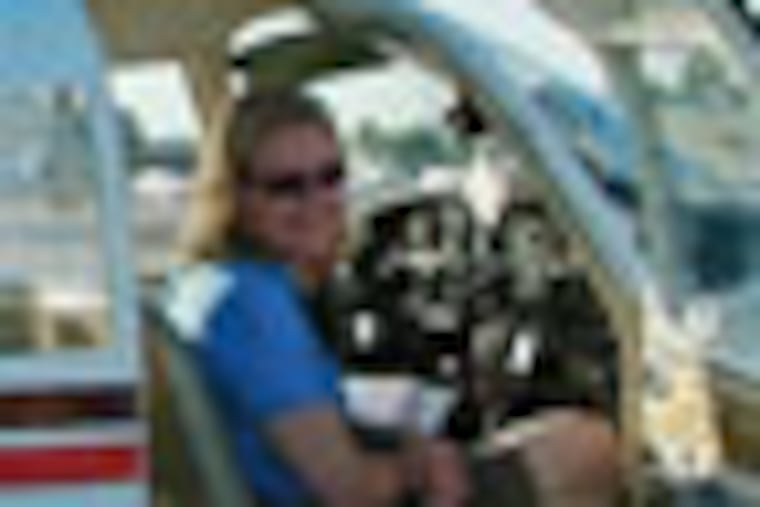 Veteran air race pilots Mary Wunder and Alison Chalker from Montgomery County will fly passengers during the Pennies-a-Pound event. 0515_PI_dm1fly15-b