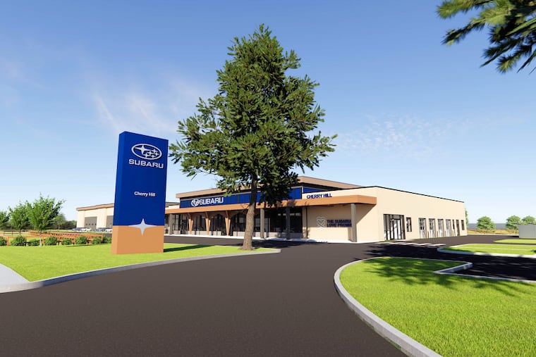 A rendering of the new Subaru dealership planned for Route 70 eastbound in Cherry Hill.