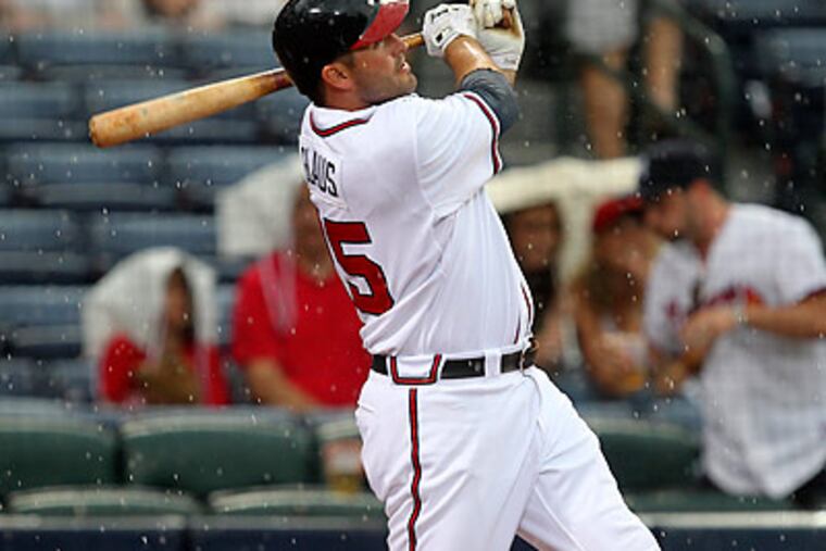 Troy Glaus smacked a three-run homer off Cole Hamels in the first inning. (John Bazemore/AP)