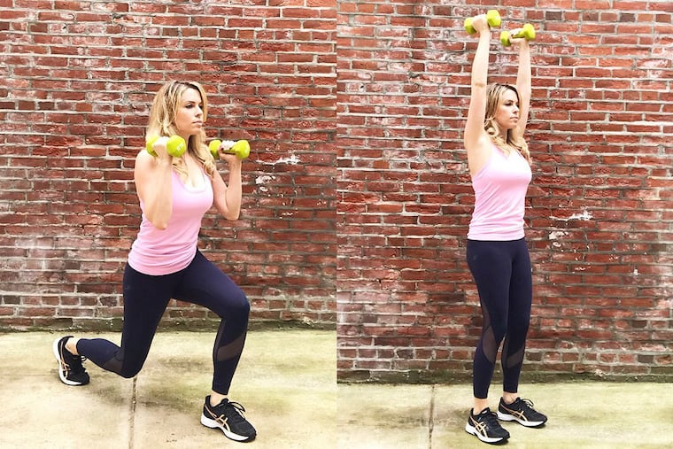 Lunge overhead press