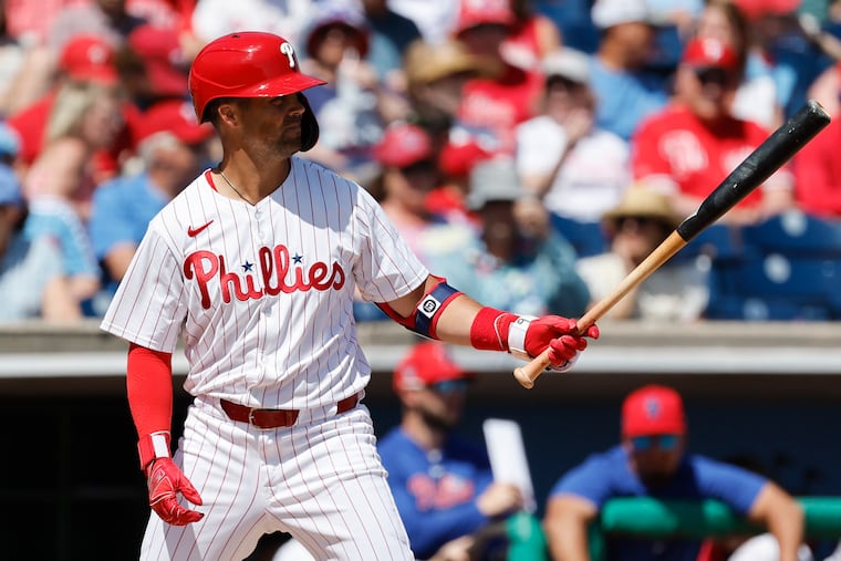 Despite Brandon Marsh's solid opening day, utility man Whit Merrifield will see action when the Phillies take on the Braves in the second game of the series on Saturday.