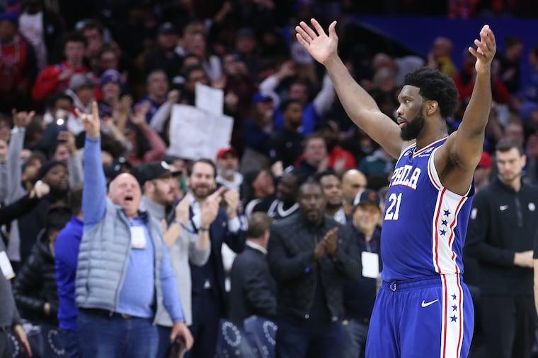 Sixers center Joel Embiid is averaging 33.4 points and 9.8 rebounds per game.