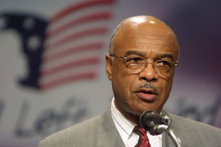 Former U.S. Secretary of Education Rod Paige speaks to reporters at the Education Department in Washington.