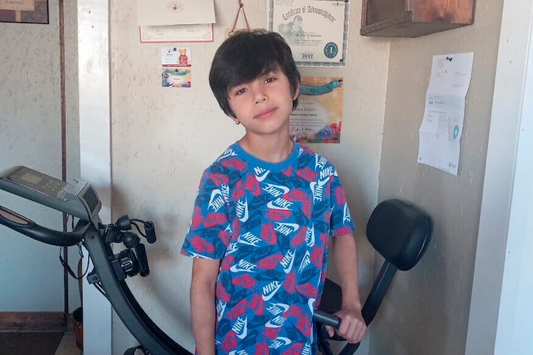 This March 2022 photo provided by Manny Renfro shows his grandson, Uziyah Garcia, while on spring break in San Angelo, Texas. The 8-year-old was among those killed in Tuesday's shooting at Robb Elementary School in Uvalde, Texas.