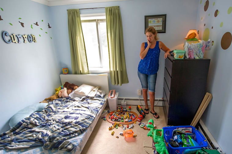 Jackie Collas, Curren's mother, stands in the boy's bedroom in West Chester, next to the Ikea dresser that fell on him.