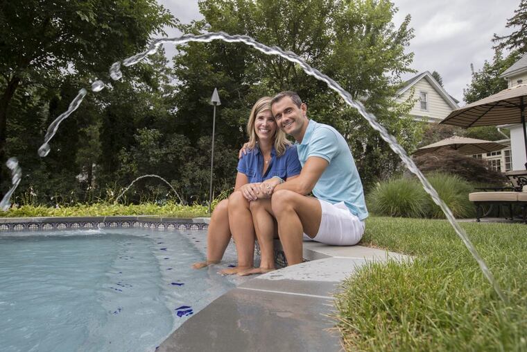 Sue Gausch and Mark Beekman added a backyard pool to replace a menacing oak tree in Phoenixville.