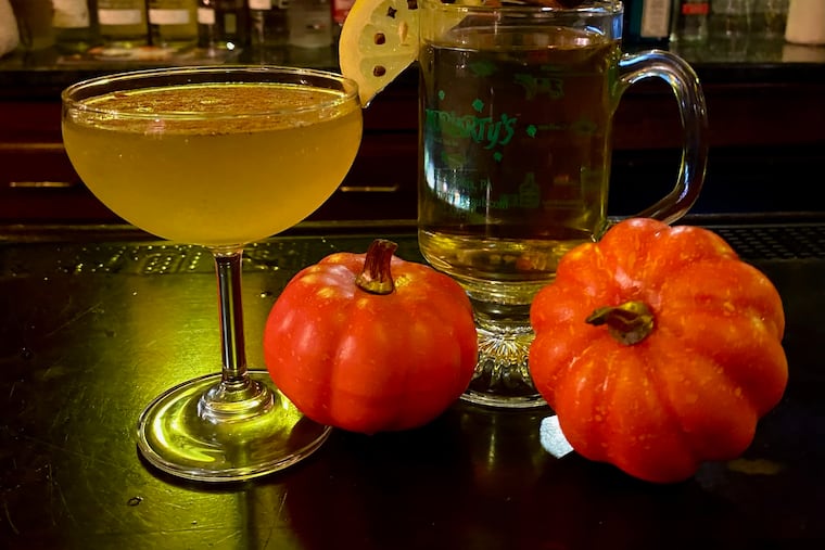 Pumpkin Toddy and Pumpkin Martini are offered at Moriarty’s Irish Pub & Restaurant.