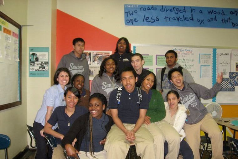 Nimet Eren (far left) in her second year teaching in 2009 with the Olney East High School National Honor Society.