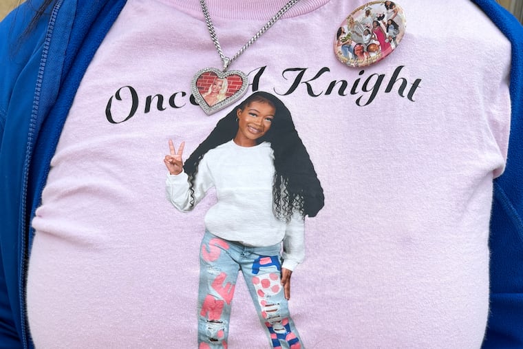 Tylicia Bell wore this shirt, honoring her daughter, Taniyah, to Kaiheem Williams' preliminary hearing in Lansdowne in 2024. Williams was convicted of killing Taniyah earlier this year.