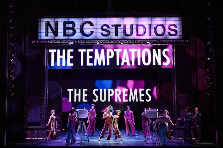 The Temptations and the Supremes performing in a show together at NBC Studios in the Broadway version of "Ain't Too Proud," at The Academy of Music on the Kimmel Cultural Campus.