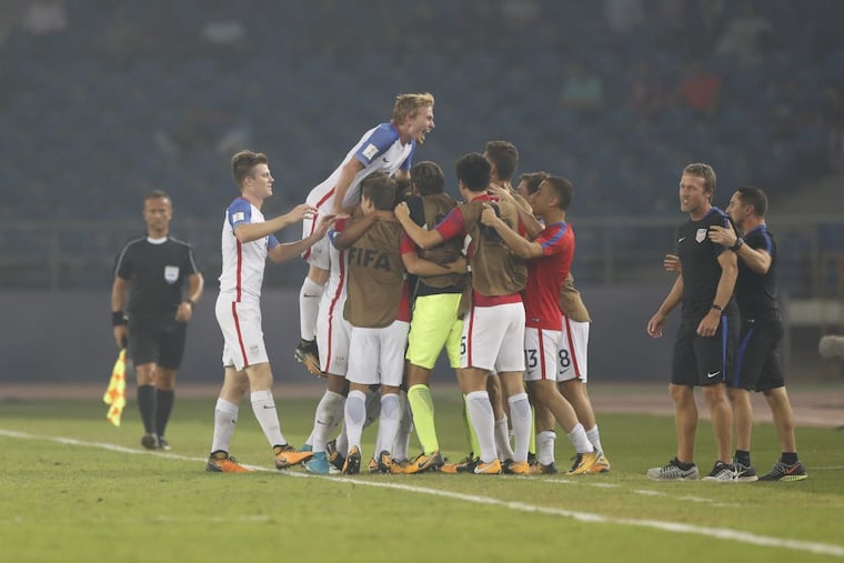 Former Philadelphia Union manager John Hackworth (second from right) coached the United States under-17 national team to the quarterfinals of the 2017 World Cup.