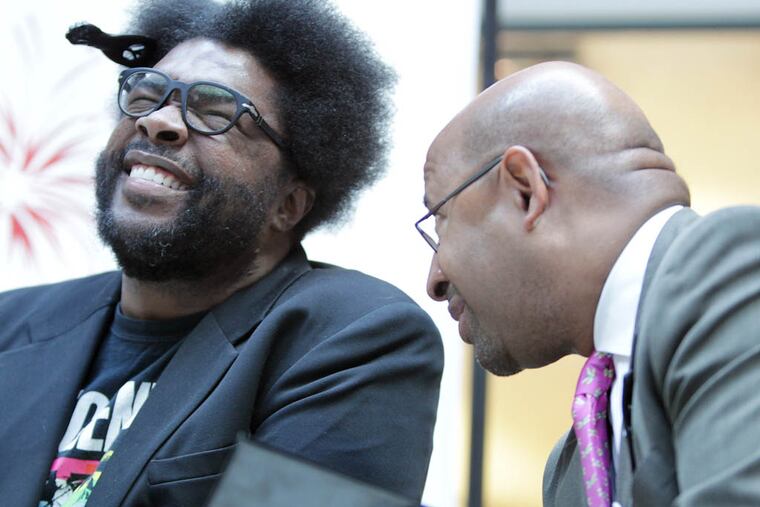 Ahmir “Questlove” Thompson and Mayor Nutter announce the lineup yesterday for this year’s concert, including Nicki Minaj, Jennifer Hudson, Ed Sheeran and more.