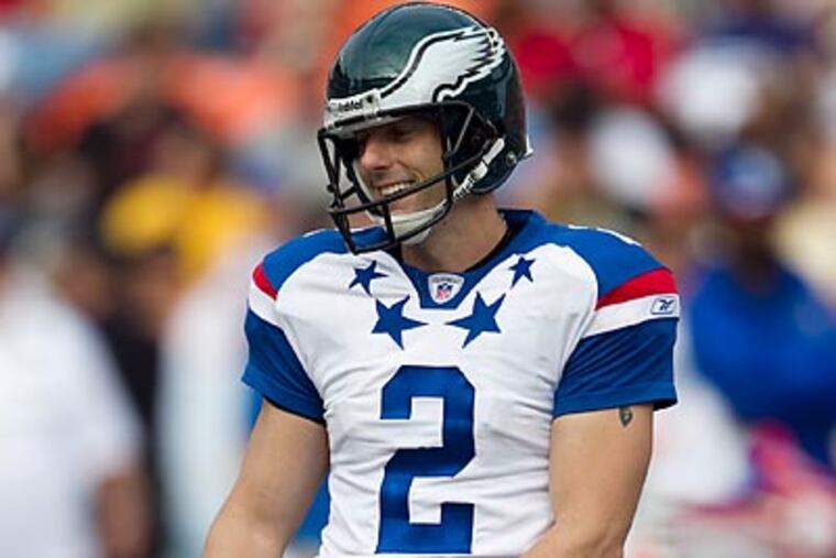 By drafting Alex Henery, Andy Reid essentially signaled the end of David Akers' 12-year career here. (Marco Garcia/AP file photo)