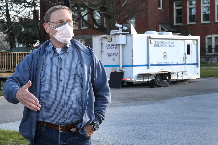 Birmingham Township police officer John Freas is the first resident at the "first responder refuge" set up at the Glen Mills Schools. Freas, 64, was exposed to COVID-19 while responding to a call to help an elderly man with heart issues who had tested positive for the virus.
