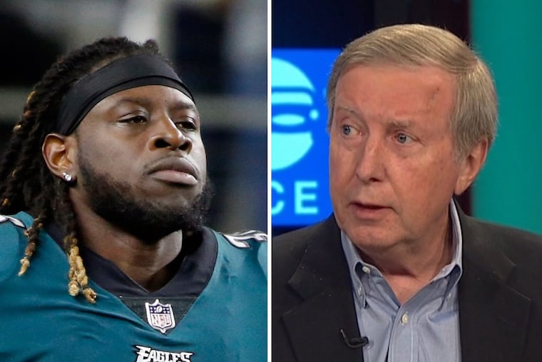 NBC Sports Philadelphia’s Ray Didinger (right) really didn’t appreciate the post-game comments made by Eagles running back Jay Ajayi.