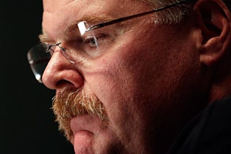 "It was the wrong thing to do, obviously," Andy Reid said about going for it on fourth-and-one on Sunday. (David Maialetti/Staff Photographer)