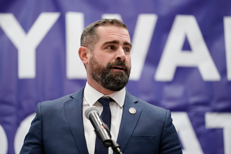 State Rep. Brian Sims (D., Phila.) speaks during a meeting of the Pennsylvania Democratic Party State Committee in Harrisburg in January.